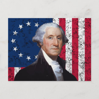 Cartão Postal Washington e a bandeira americana