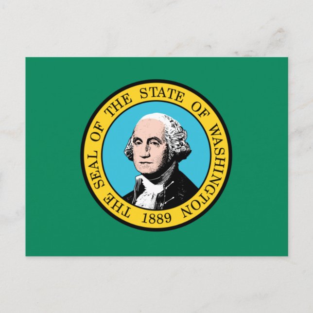 Cartão Postal Washington Flag (Frente)