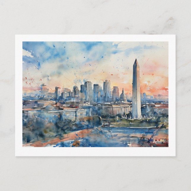 Cartão Postal Washington Monument at Dusk,  (Frente)