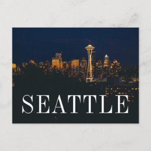 Cartão Postal Washington Seattle Noturno