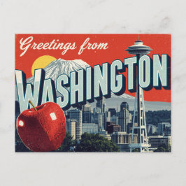 Cartão Postal Washington Seattle Space Needle Apple