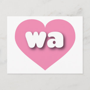 Cartão Postal Washington Solid Pink Heart - Amor