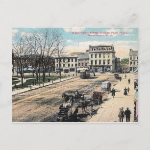 Cartão Postal Washington Street, Morristown NJ, Vintage