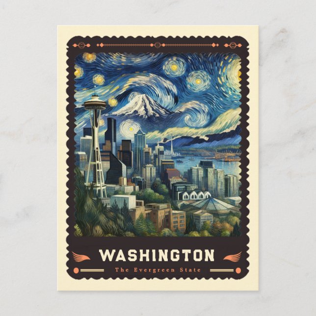 Cartão Postal Washington | Vincent Van Gogh inspirado (Frente)