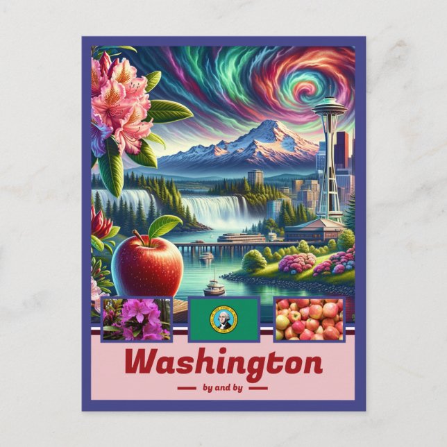 Cartão Postal Washington Wonders Iconic Landscapes (Frente)