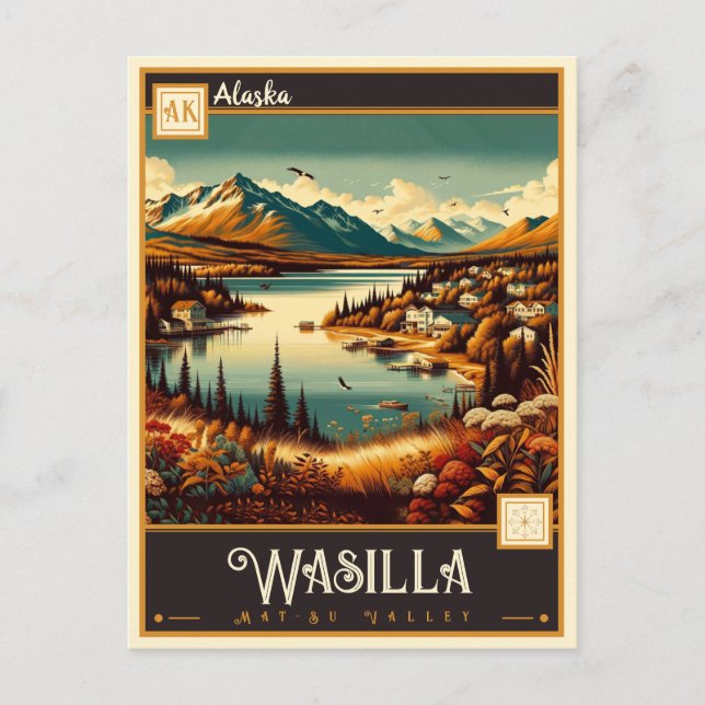 Cartão Postal Wasilla, Alasca | Vintage (Frente)