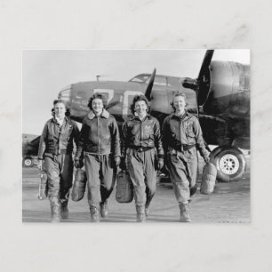 CARTÃO POSTAL WASP - PILOTOS DE SERVIÇOS AÉREOS MULHERES WW II
