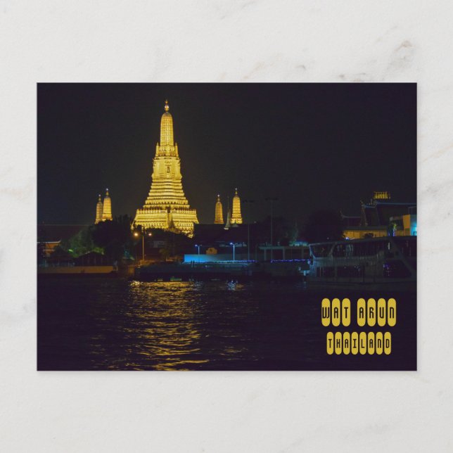 Cartão Postal Wat Arun à noite (Frente)