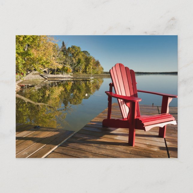 Cartão Postal Water | Adirondack Chair at the Lake (Frente)