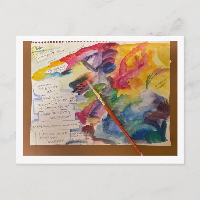 Cartão Postal Water Color Mixing Postcard (Frente)