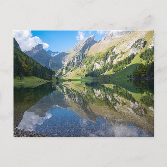 Cartão Postal Water | Seealpsee Lake  Swiss Alps Switzerland (Frente)