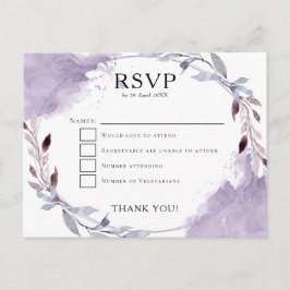 Cartão Postal Watercolor Deixa Cinza Lilac RSVP