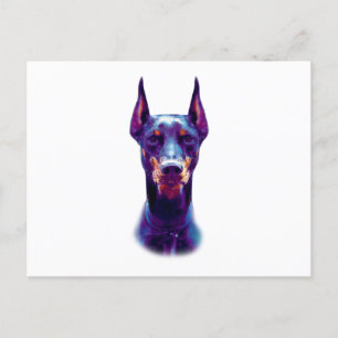 Cartão Postal Watercolor Doberman Pinscher