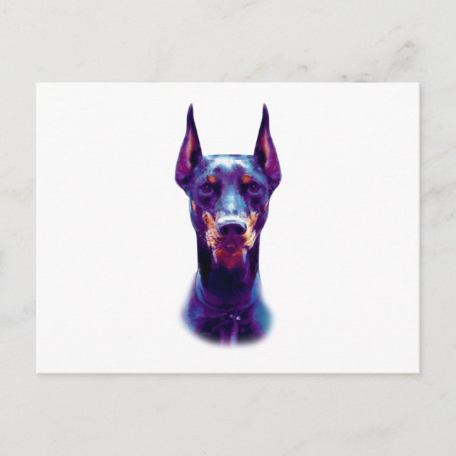 Cartão Postal Watercolor Doberman Pinscher (Frente)