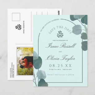 Cartão Postal Watercolor Eucalyptus Arch Fotografia Salvar A Dat