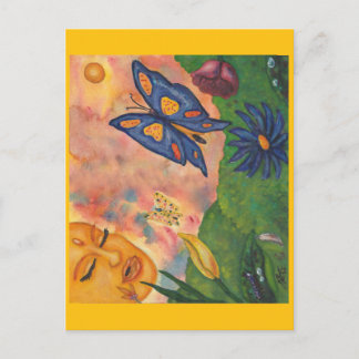 Cartão Postal watercolor fantasy illustration woman goddess life