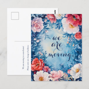 Cartão Postal Watercolor Floraliza Novo Anúncio de Movimentação 