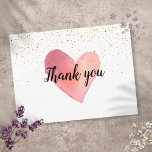Cartão Postal Watercolor Heart Gold Sprinkles Business Thank You<br><div class="desc">A pretty business thank you postcard featuring a watercolor heart and gold sprinkles. A perfect way to say thank you to your customers and clients. This elegant design is ideal for a wide range of businesses including spas salons hair and makeup stylists boutiques beauticians and florists. Designed by Thisisnotme©</div>