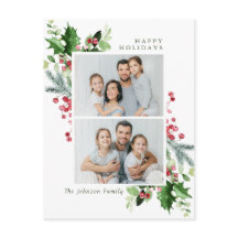 Watercolor Holly Berry Christmas 2 FOTO Saudação