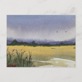 Cartão Postal Watercolor Landscape Painting 