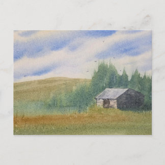 Cartão Postal Watercolor Landscape Painting