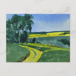 Cartão Postal Watercolor Landscape Painting 
