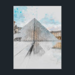Cartão Postal Watercolor Louvre Paris Postcard - Elegante França<br><div class="desc">Watercolor Louvre Paris Postcard - Elegante France Viagem Art Envia um pedaço de Paris com este Cartão Postal do Louvre France Desenho em Água. Apresentando um estilo delicado, pintado à mão, retratando o icônico museu do Louvre, este cartão postal é impresso em cartolina premium com tons vibrantes de aquarela e...</div>
