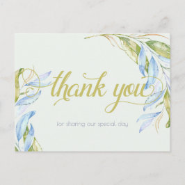 Cartão Postal Watercolor Modern Boho Leafy Branches