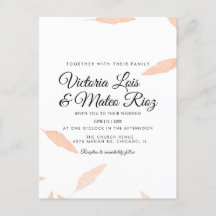 Watercolor Pampas Folha Silhouette Casamento Invit