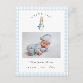 Cartão Postal Watercolor Peter Rabbit Boy Birth Announcement