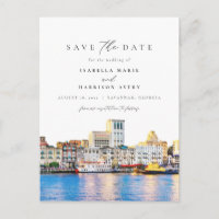 Watercolor Savannah Georgia - Destino Skyline