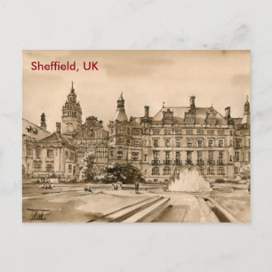 Cartão postal - Watercolor - Sheffield, Reino Uni
