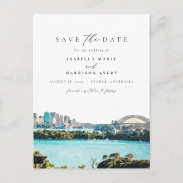 Cartão Postal Watercolor Sydney Austrália Skyline Destination