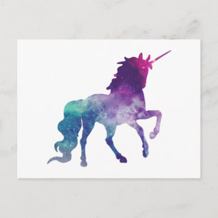Cartão Postal Watercolor Unicorn
