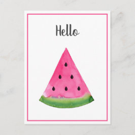 Cartão Postal Watercolor Watermelon Wedge