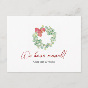 Cartão Postal Watercolor Wreath Nós Movemos o Cartão-Postal de N