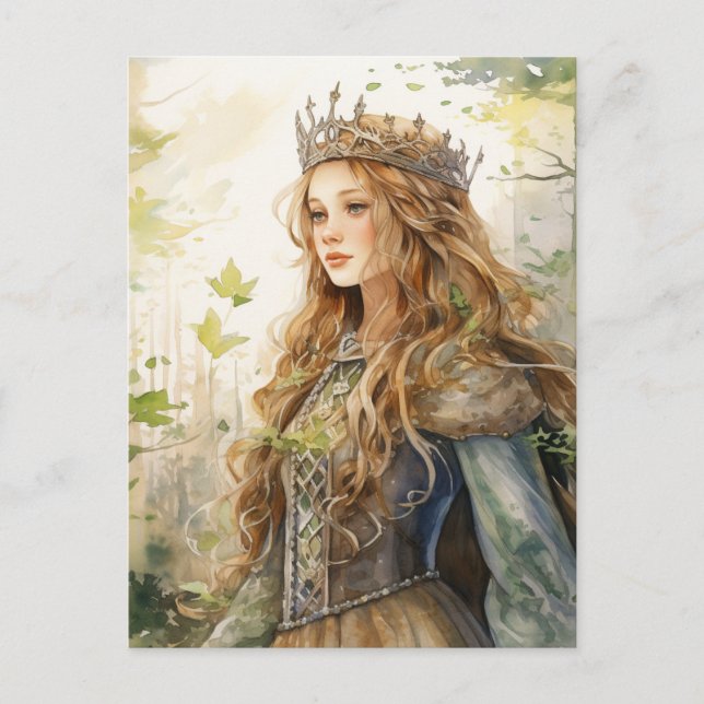Cartão Postal Watercolour Forest Princess (Frente)