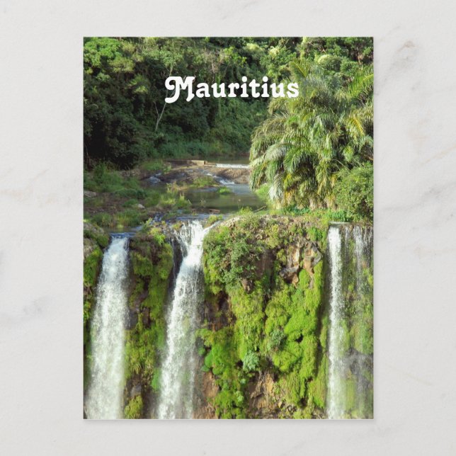 Cartão Postal Waterfall Maurícia (Frente)