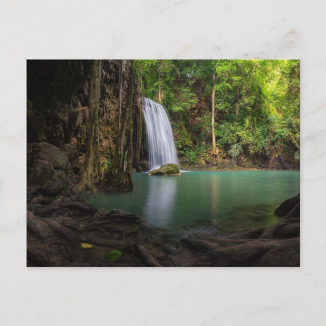 Cartão Postal Waterfalls | Spring Rainforest Waterfall Thailand (Frente)