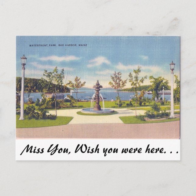 Cartão Postal Waterfront, Porto Bar, Maine (Frente)