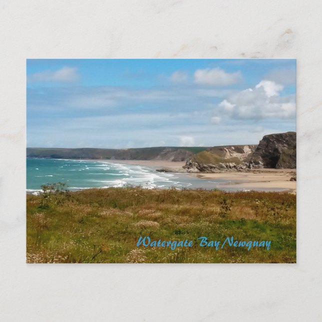 Cartão Postal Watergate Bay Newquay Cornwall Fotografia (Frente)