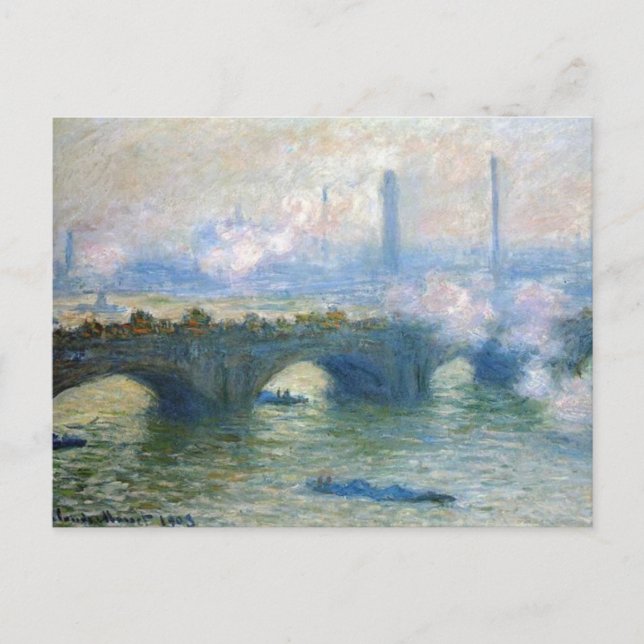 Cartão Postal Waterloo Bridge London, Monet (Frente)