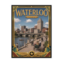 Waterloo Iowa Vintage Arte Deco Idade Dourada