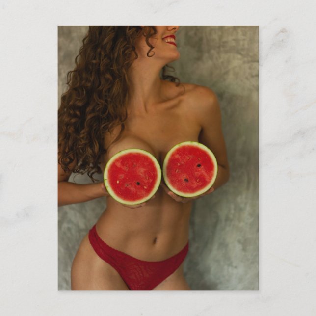 Cartão postal Watermelon Summer Bikini (Frente)
