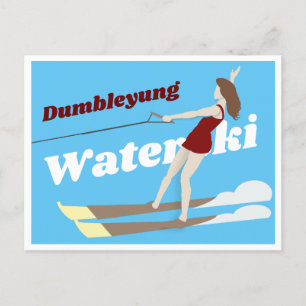 Cartão Postal Waterski, estilo Vintage