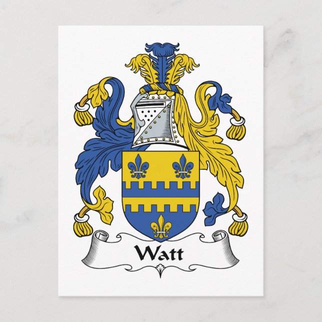 Cartão Postal Watt Family Crest (Frente)