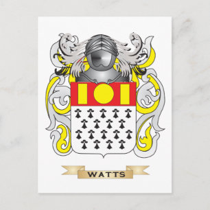 Cartão Postal Watts Family Crest (Casaco de armas)