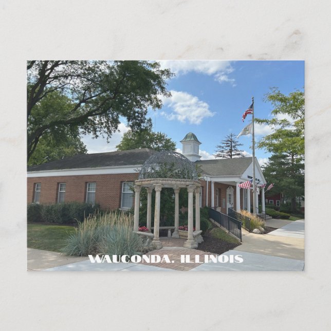 Cartão Postal Wauconda, centro do Illinois, posto do escritório (Frente)