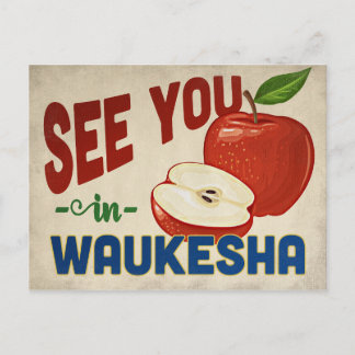 Cartão Postal Waukesha Wisconsin Apple - Viagens vintage