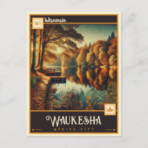 Cartão Postal Waukesha, Wisconsin Vintage